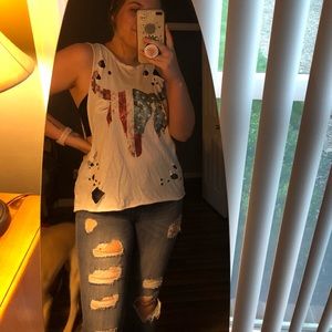 distressed tank top🇺🇸